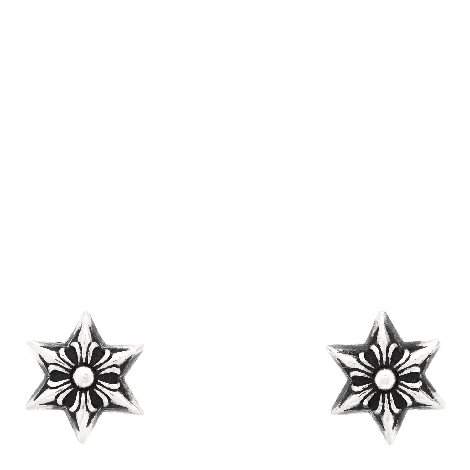 Chrome Hearts Sterling Silver Six Pointed Star Stud Earrings 1 of 5