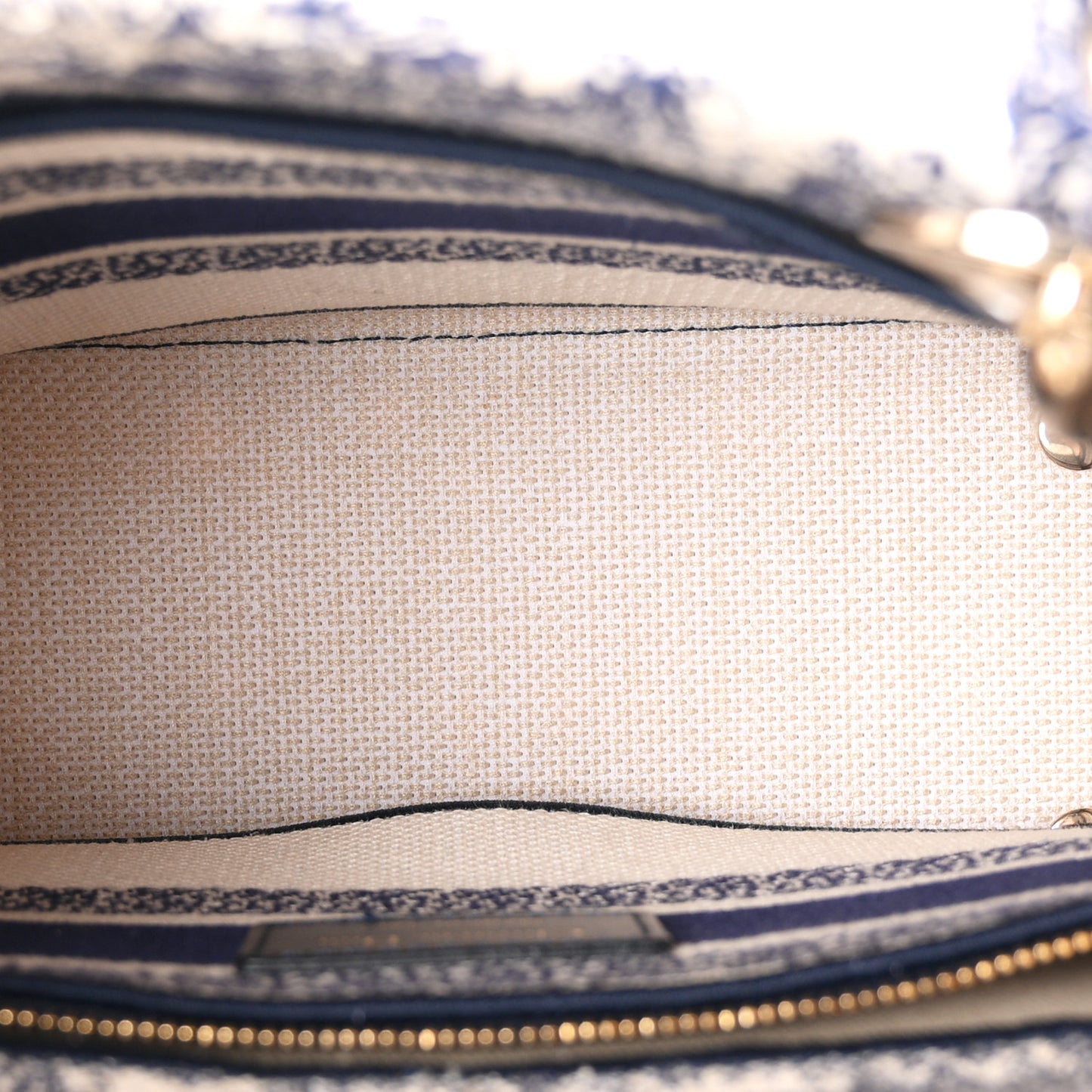Toile de Jouy Embroidered Medium Lady D-Lite Blue