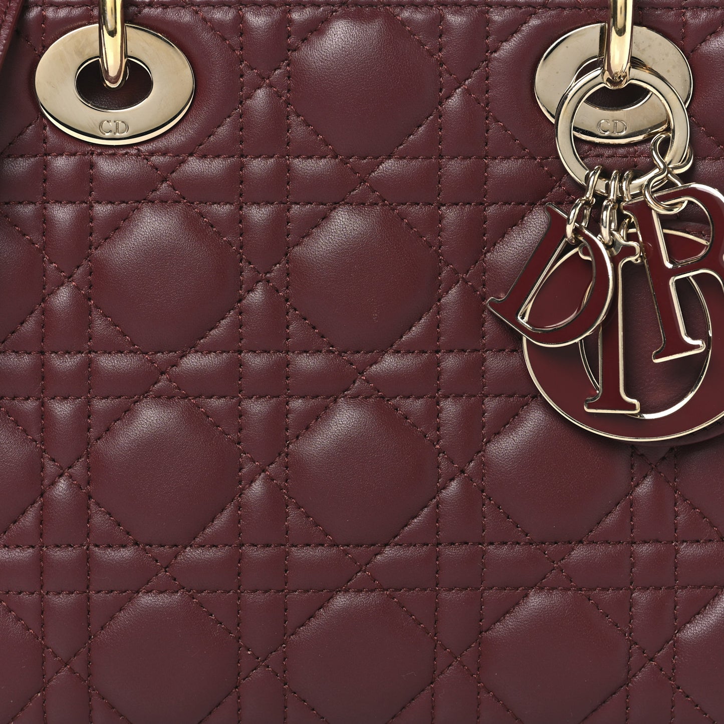 Lambskin Cannage Small My ABCDior Lady Dior Red Bricks