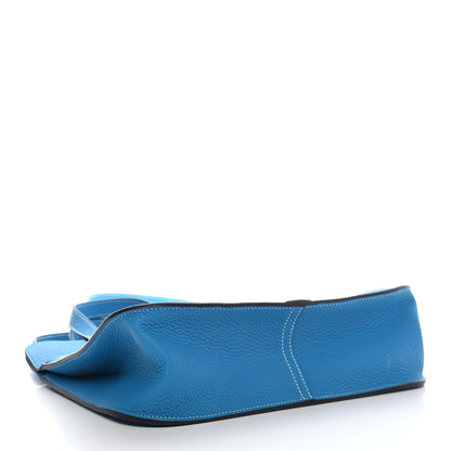 Hermes Taurillon Clemence Halzan 31 GM Bleu Frida 4 of 8