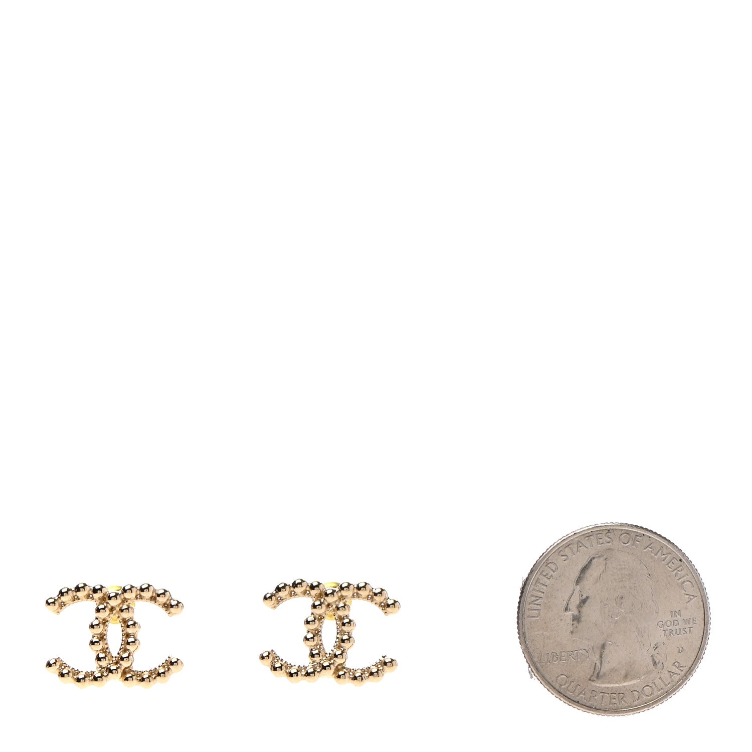 Chanel Metal Bead CC Earrings Gold 2 of 4