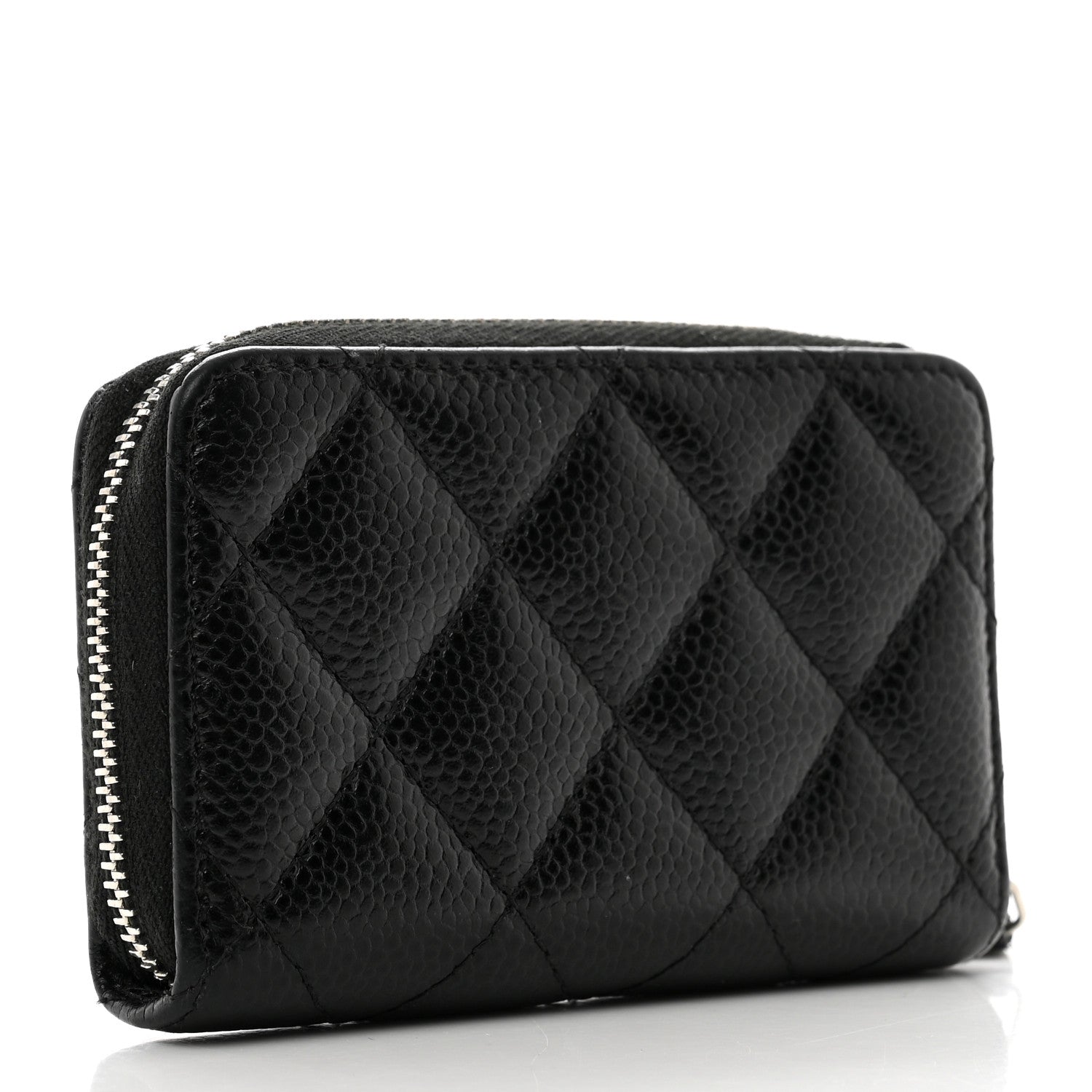 Chanel Caviar Quilted Zip Coin Purse Black 3 of 8