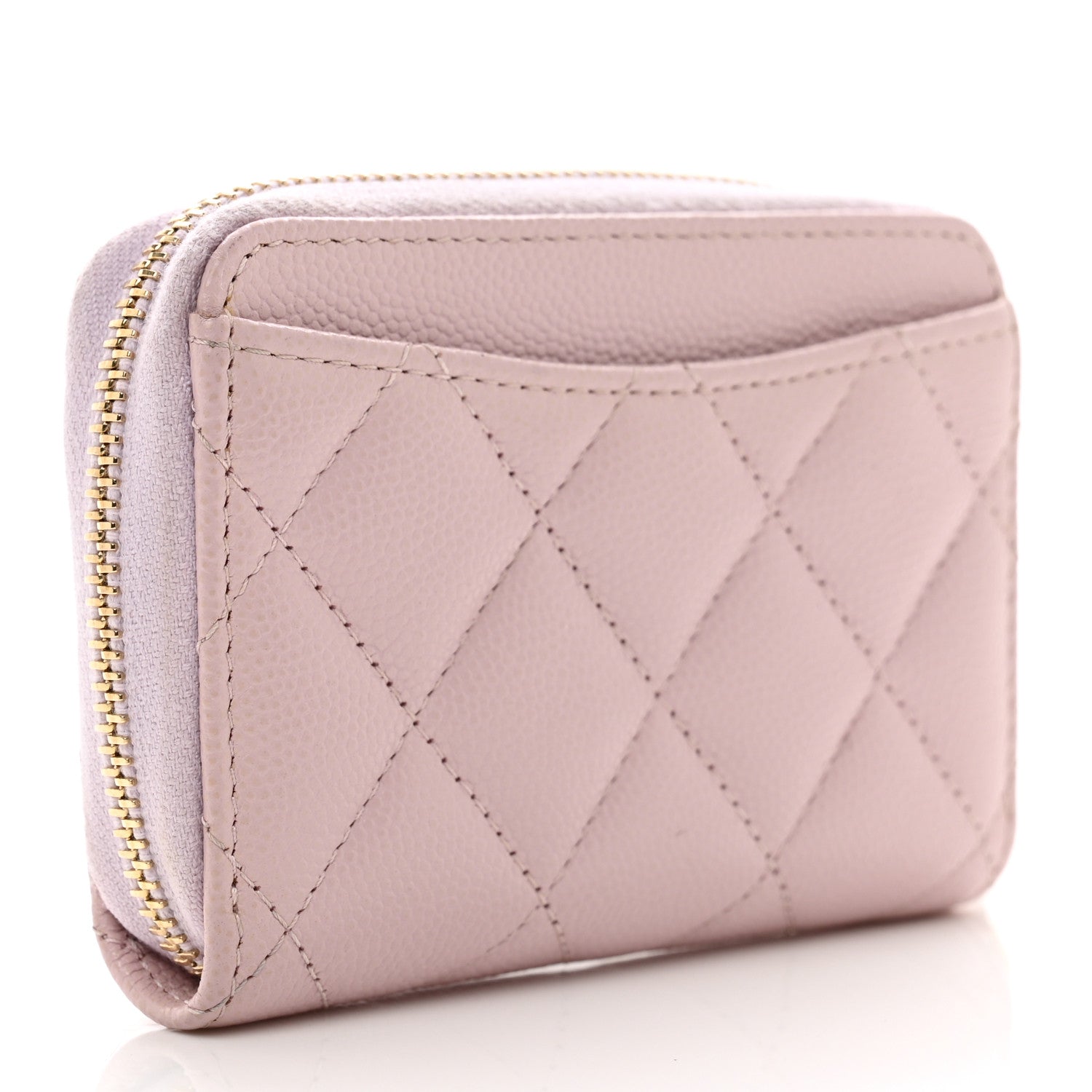 Chanel Caviar Quilted Zip Coin Purse Light Pink 3 of 8