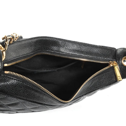 Chanel Caviar Quilted CC Hobo Black 7 of 10