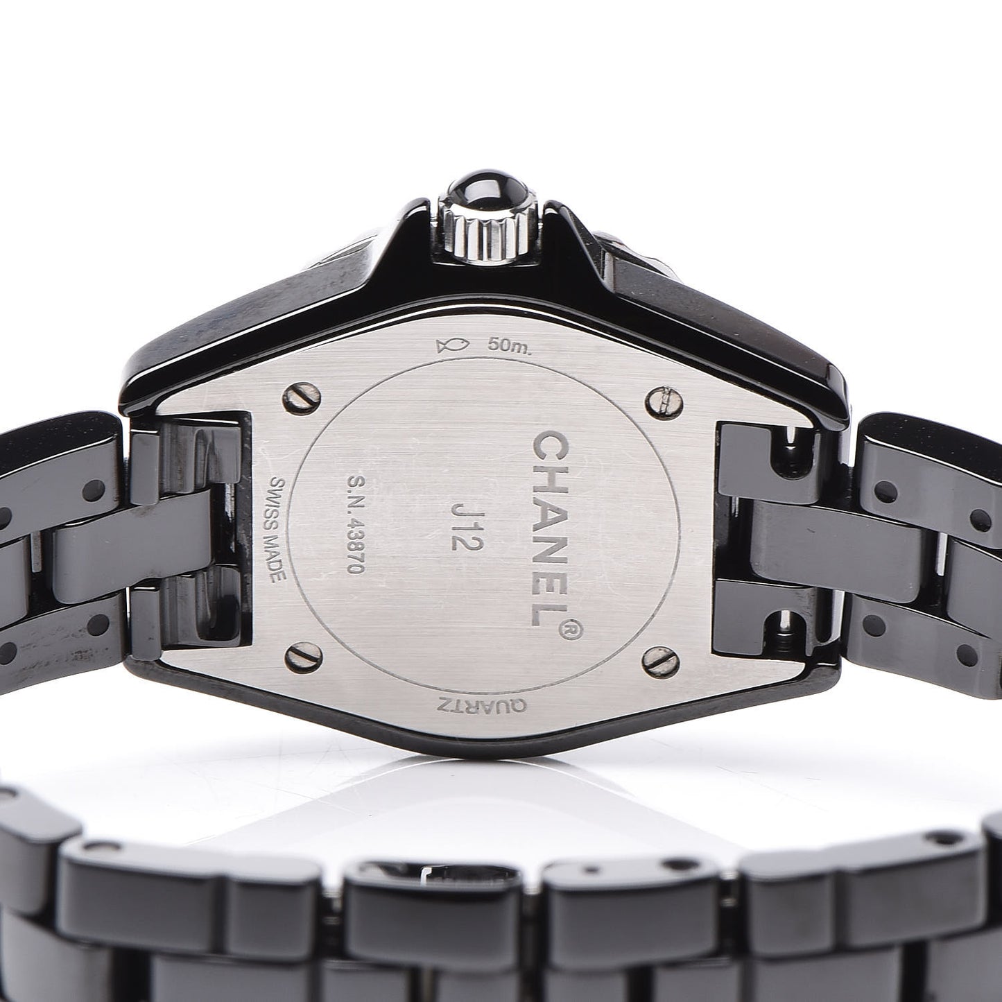 Stainless Steel Ceramic Diamond Bezel 29mm J12 Quartz Watch Black