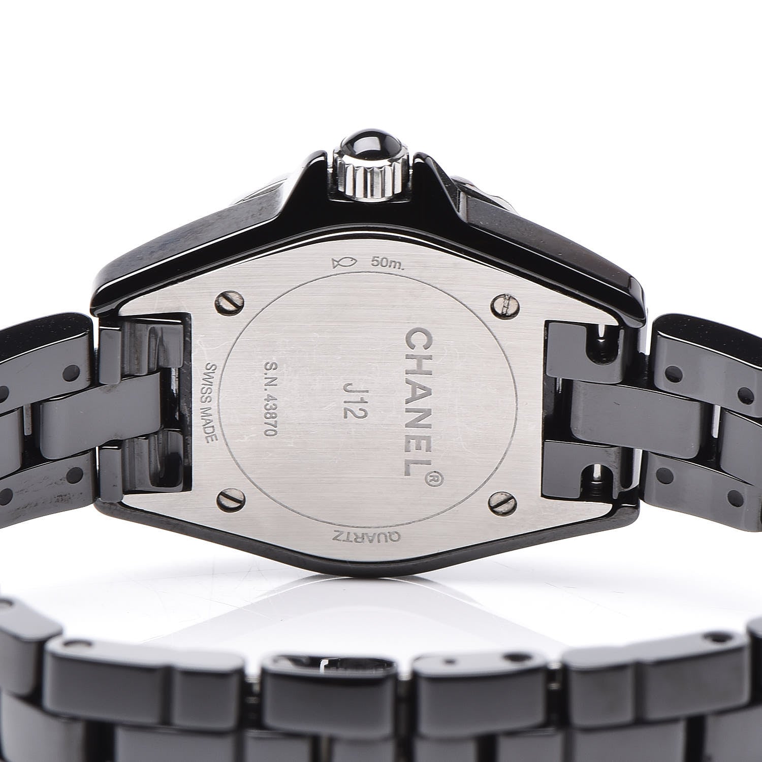 Chanel Stainless Steel Ceramic Diamond Bezel 29mm J12 Quartz Watch Black 5 of 7