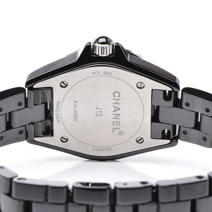 Chanel Stainless Steel Ceramic Diamond Bezel 29mm J12 Quartz Watch Black 5 of 7