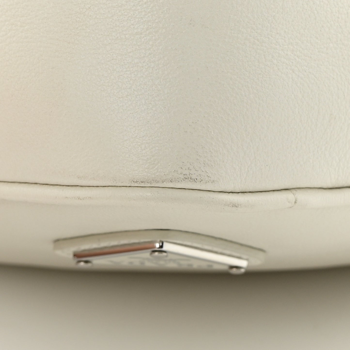 Grace Lux Triangle Logo Embossed Mini Triangle Bag White