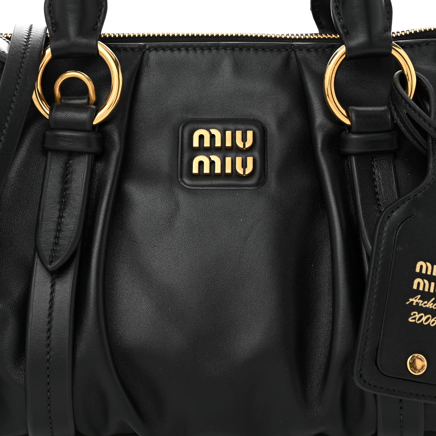 Miu Miu Nappa Joie Satchel Black 7 of 9