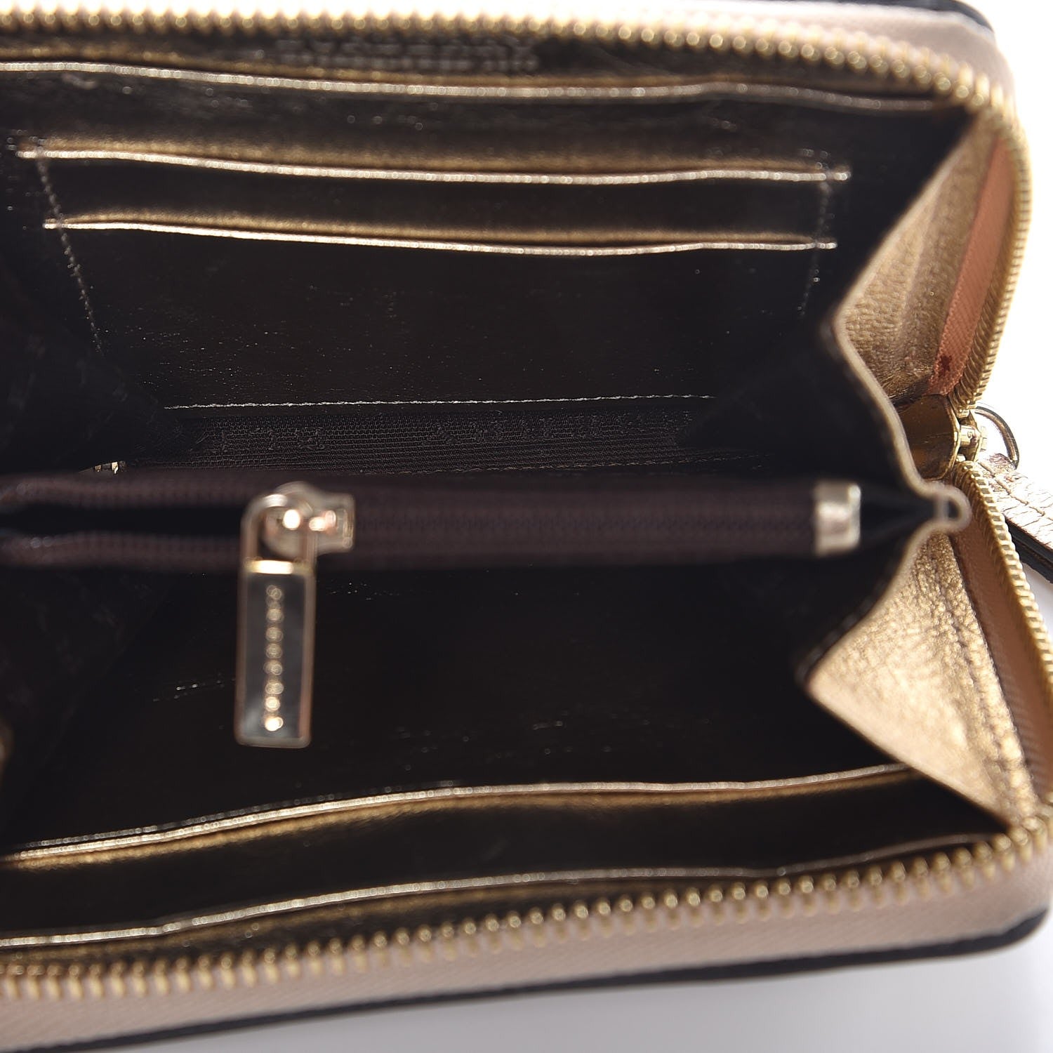 Burberry Haymarket Check Small Zip Wallet Gold 5 of 10