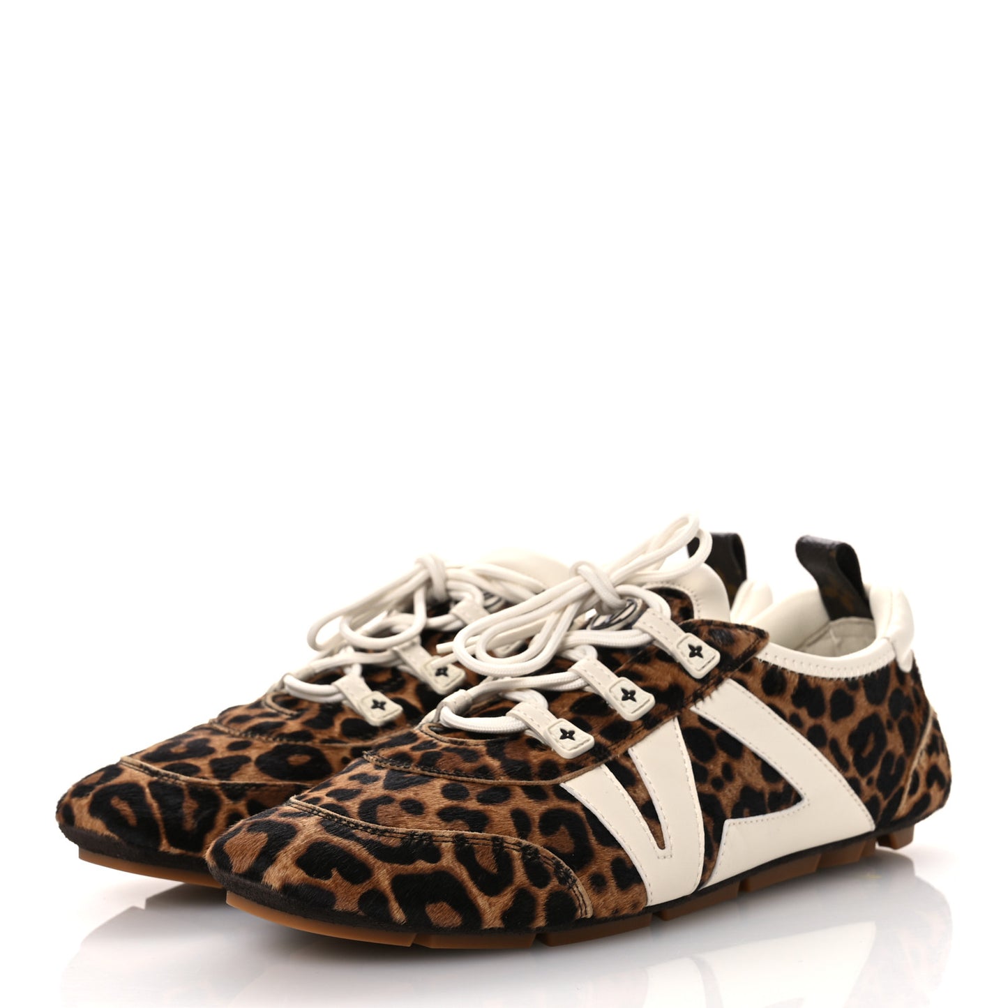 Calfskin Pony Hair Leopard LV Sneakerina 41 Brown
