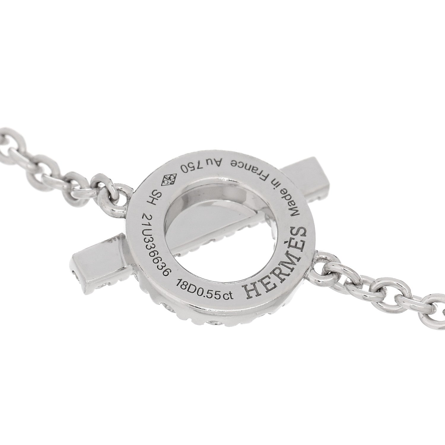 Hermes 18K White Gold Diamond Finesse Bracelet SH 3 of 4