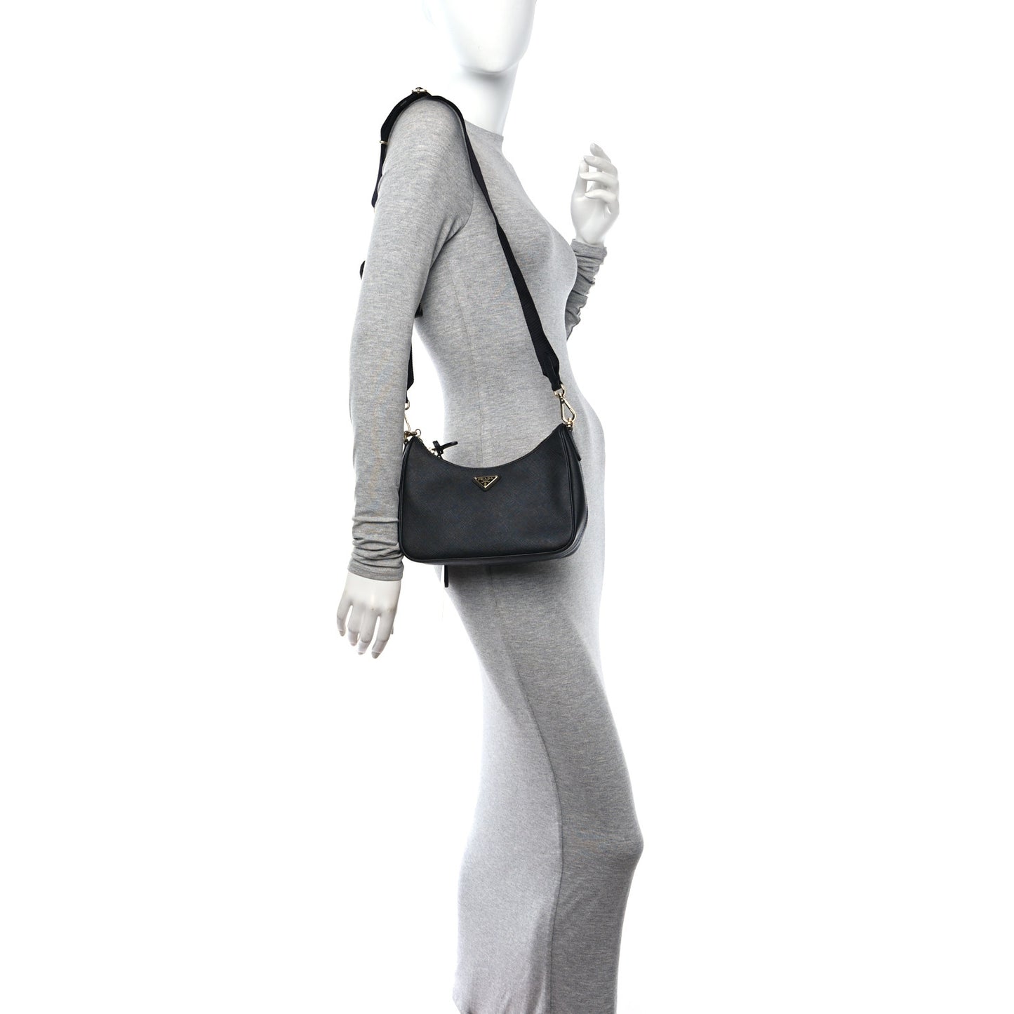 Saffiano Lux Re-Edition 2005 Shoulder Bag Black