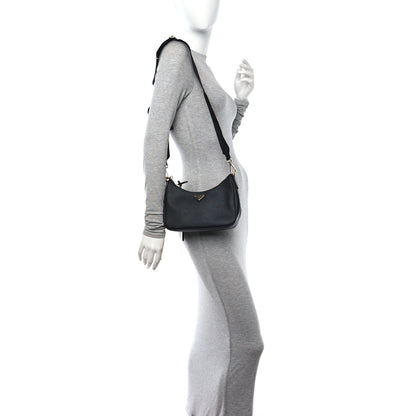 Prada Saffiano Lux Re-Edition 2005 Shoulder Bag Black 2 of 11
