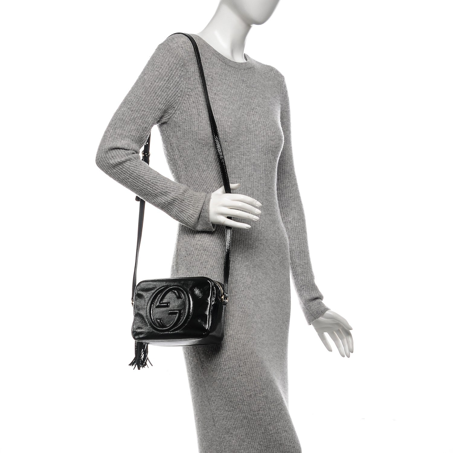 Gucci Soft Patent Small Soho Disco Bag Black 2 of 5
