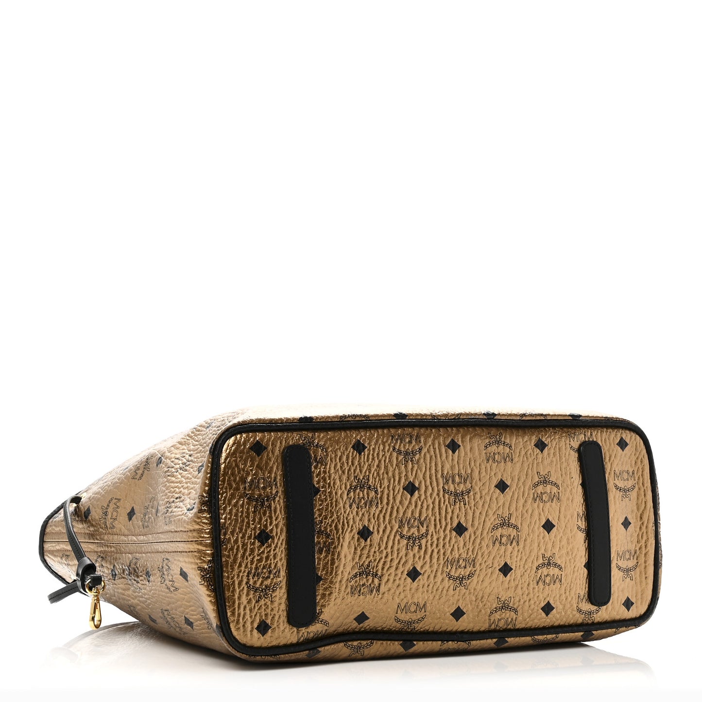 Metallic Visetos Medium Shopper Tote Gold