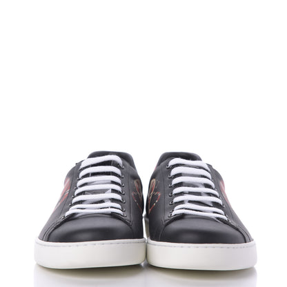 Gucci Calfskin Kingsnake Mens Ace Sneakers 11 Black Multicolor 3 of 10