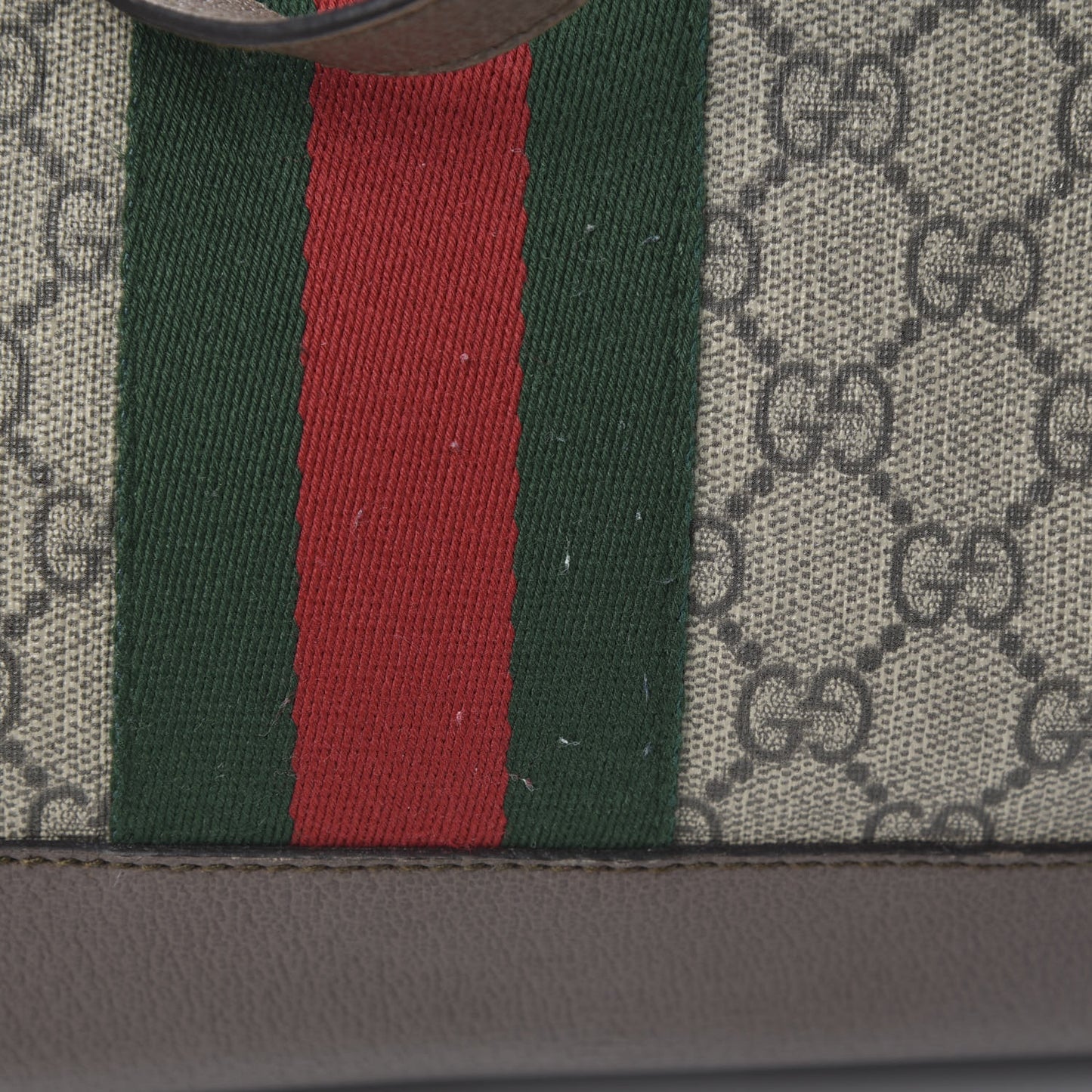 GG Supreme Monogram Web Large Ophidia Tote Brown