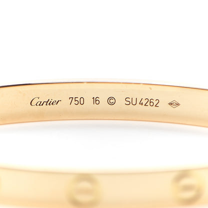 Cartier 18K Yellow Gold LOVE Bracelet 16 6 of 7