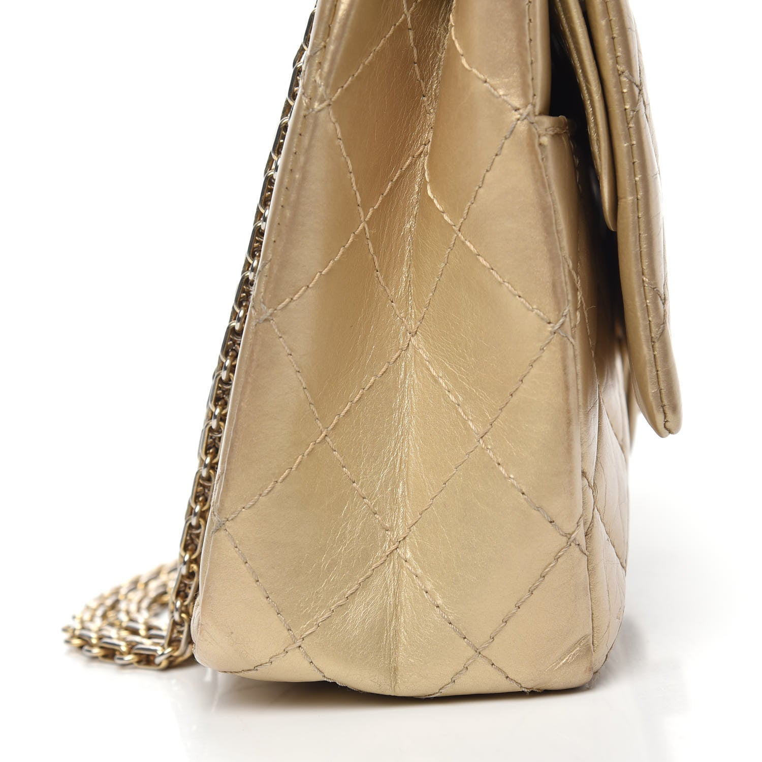 Chanel Metallic Aged Calfskin Quilted 2.55 Reissue 226 Flap Pale Gold 17 of 17
