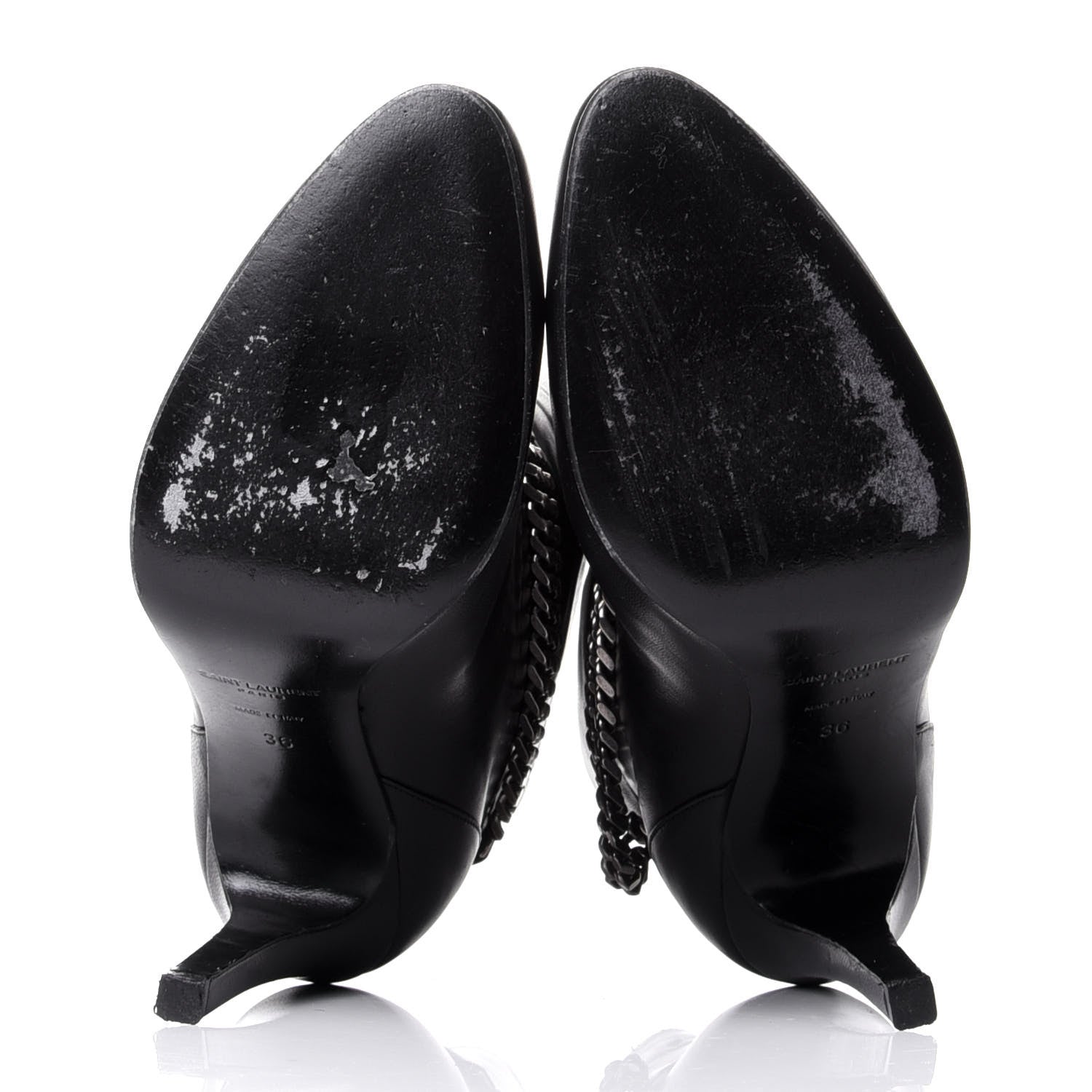 Saint Laurent Calfskin Debbie 100 Ankle Boots 36 Black 7 of 10