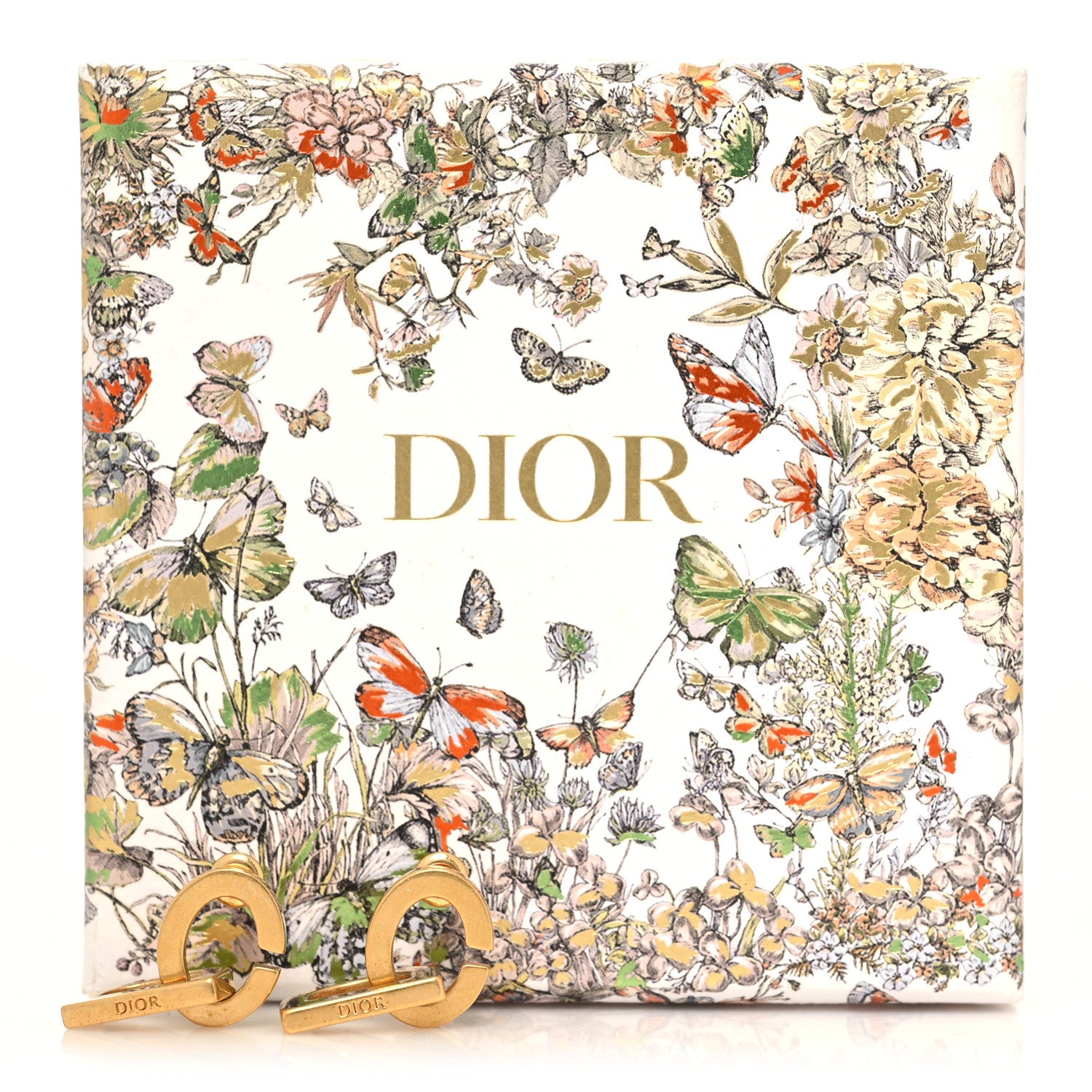 Christian Dior Metal CD Earrings Gold 5 of 5