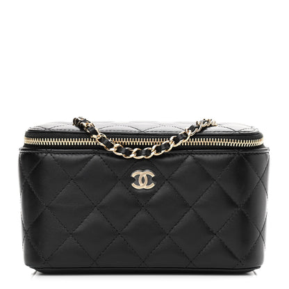 Chanel Lambskin Quilted Small Vanity Case With Chain Black 1 of 10