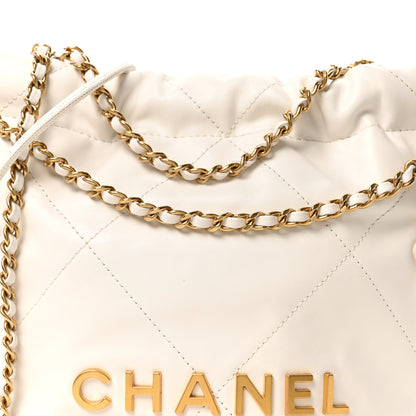 Chanel Shiny Calfskin Quilted Mini Chanel 22 White 8 of 10