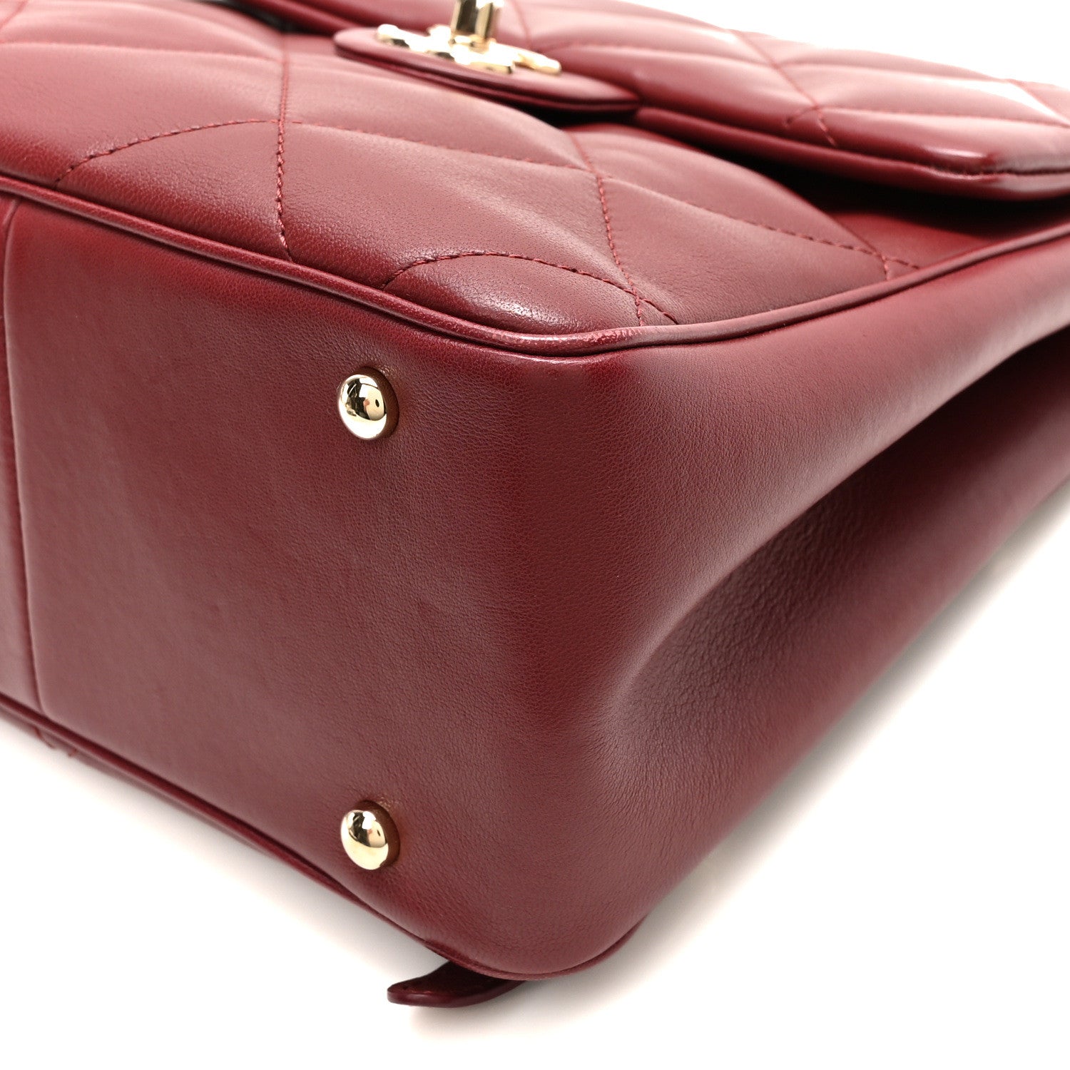 Chanel Lambskin Quilted Chain Backpack Burgundy 10 of 10