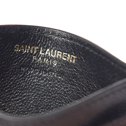 Saint Laurent Grain De Poudre Matelasse Chevron Monogram Credit Card Case Black 6 of 8