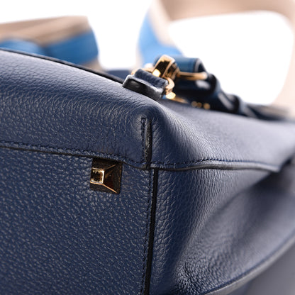 MCM Grained Calfskin Large Milla Convertible Backpack Navy 11 of 13
