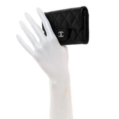 Chanel Caviar Quilted Flap Card Holder Wallet Black 2 of 10