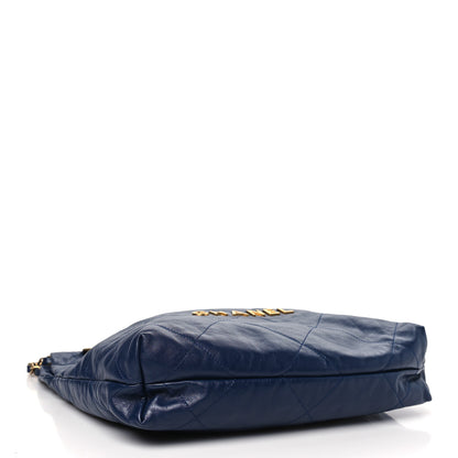 Chanel Shiny Calfskin Quilted Small Chanel 22 Navy 5 of 11