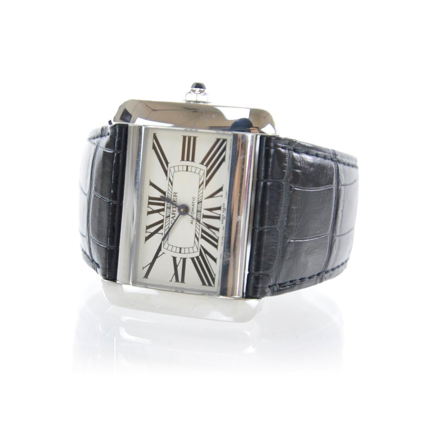 Stainless Steel Alligator 38mm Tank Divan Automatic Watch