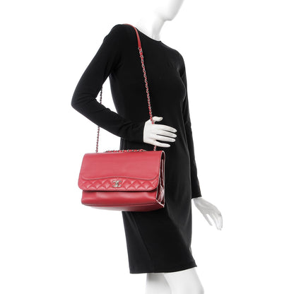 Chanel Calfskin Jumbo Tramezzo Flap Red 2 of 10