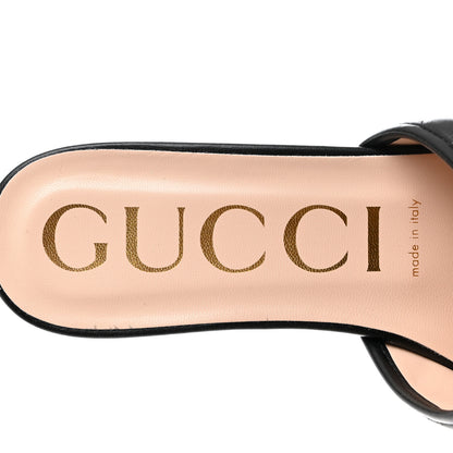 Gucci Nappa Matelasse GG Marmont Flat Slide Sandals 38.5 Black 6 of 9