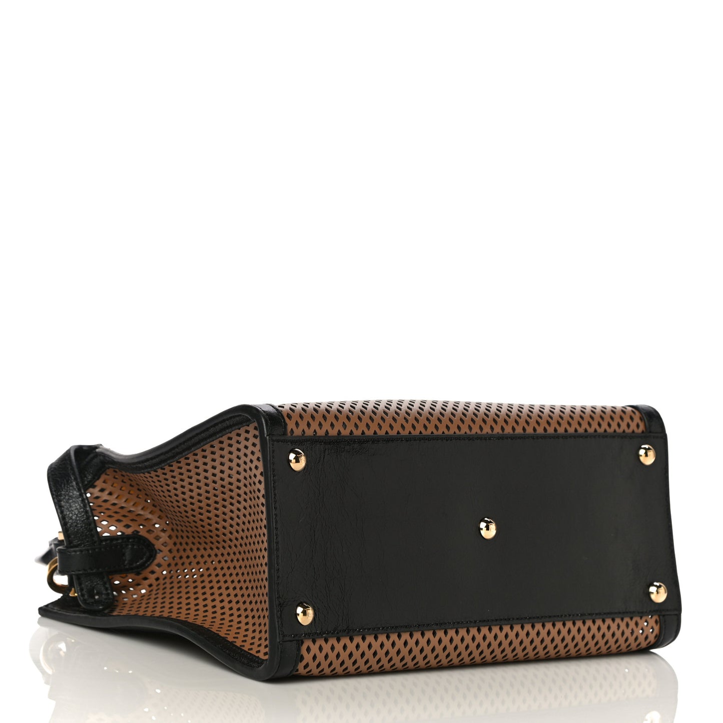 Vitello Liberty Glossy Lambskin Perforated Medium Peekaboo X-Lite Sand Mimosa Black