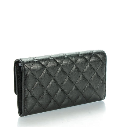 Chanel Caviar Quilted Large Gusset Flap Wallet Black 3 of 8