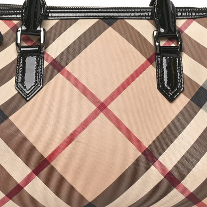 Burberry Nova Check Patent Small Chester Bowling Bag Black 7 of 10