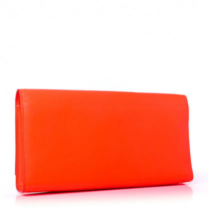 Saint Laurent Calfskin Classic Monogram Clutch Neon Orange 3 of 7