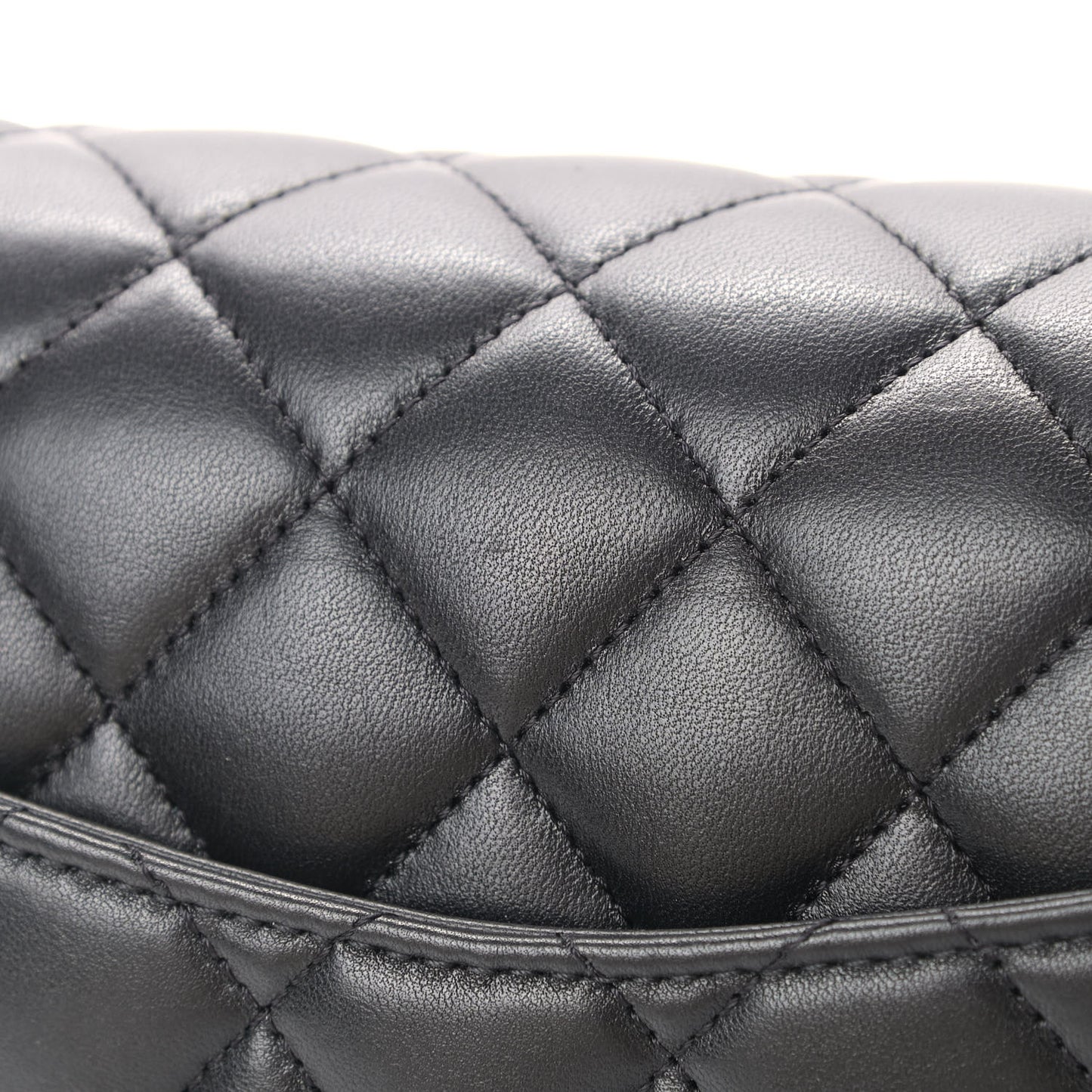Lambskin Quilted Small Double Flap Black