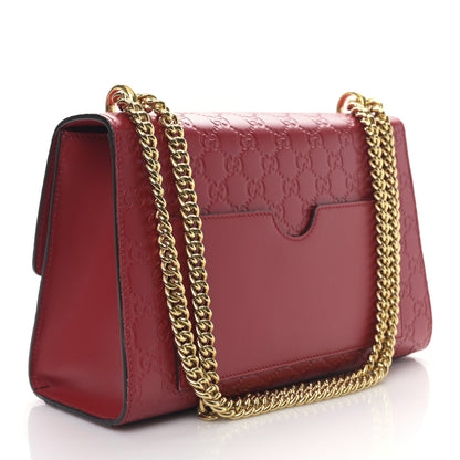 Gucci Guccissima Medium Padlock Shoulder Bag Hibiscus Red 3 of 9