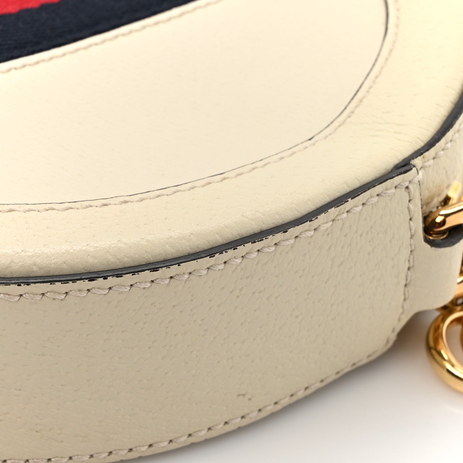Gucci Textured Calfskin Web Mini Ophidia Round Shoulder Bag Mystic White 17 of 18
