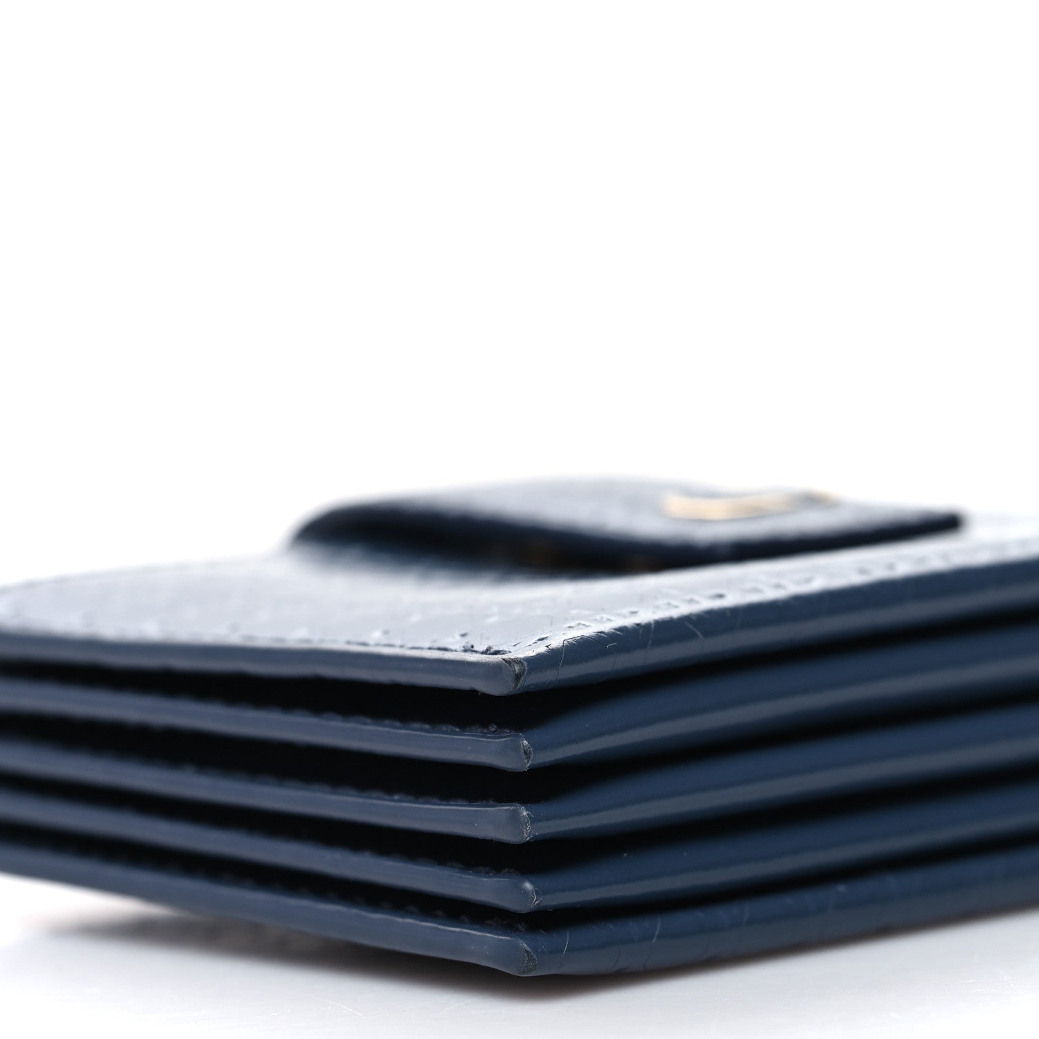 Christian Dior Patent Micro-Cannage Montaigne Gusseted Card Holder Blue 8 of 10