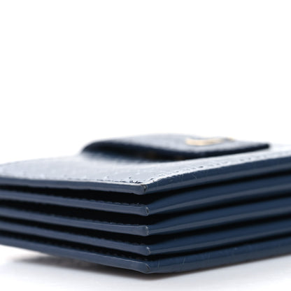 Christian Dior Patent Micro-Cannage Montaigne Gusseted Card Holder Blue 8 of 10