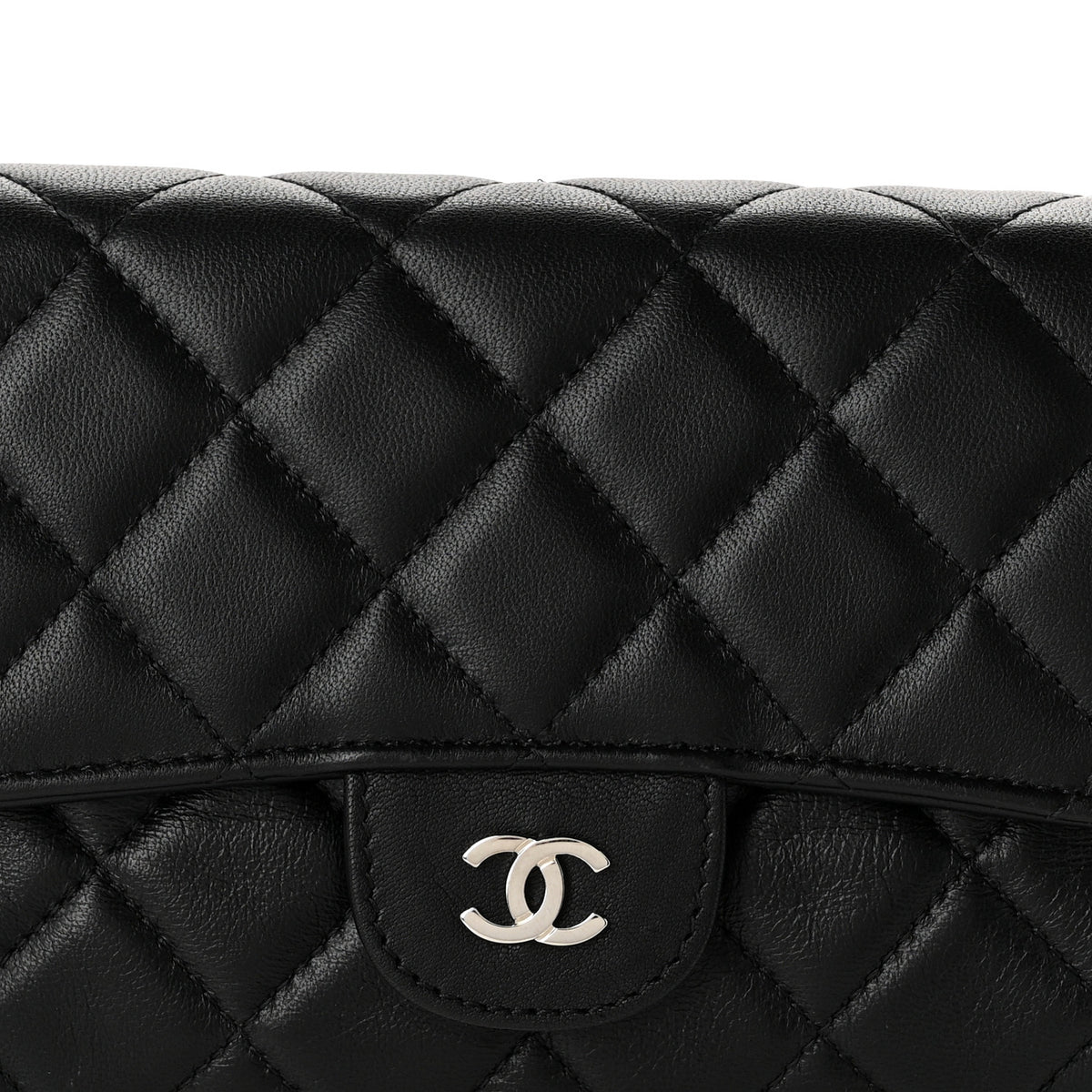 Chanel Lambskin Quilted Flap Cosmetic Case Black 8 of 10