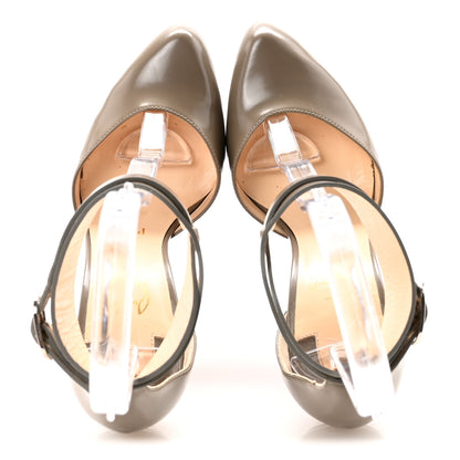 Christian Louboutin Jazz Calfskin Bettina 100 Ankle Strap Pumps 35.5 Mastic 2 of 9
