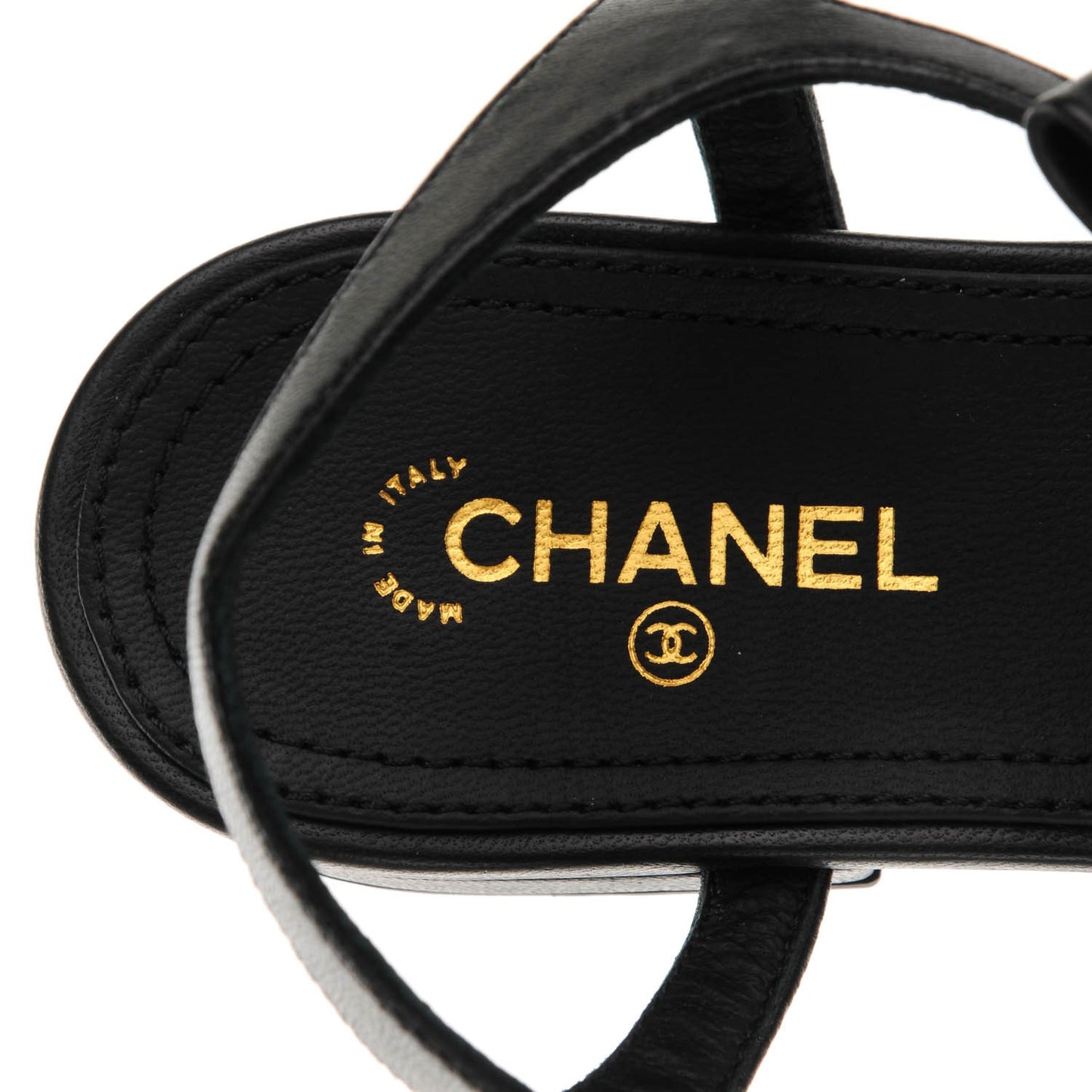Lambskin Pearl Bow Sandals 37.5 Black