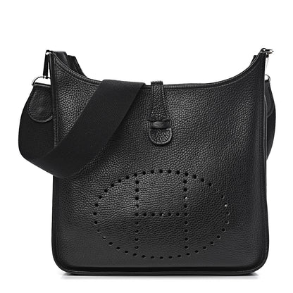 Hermes Taurillon Clemence Evelyne II PM Black 1 of 14