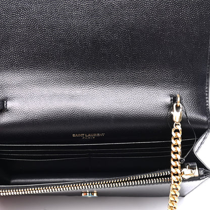 Saint Laurent Grain De Poudre Classic Monogram Kate Tassel Chain Wallet Black 4 of 5